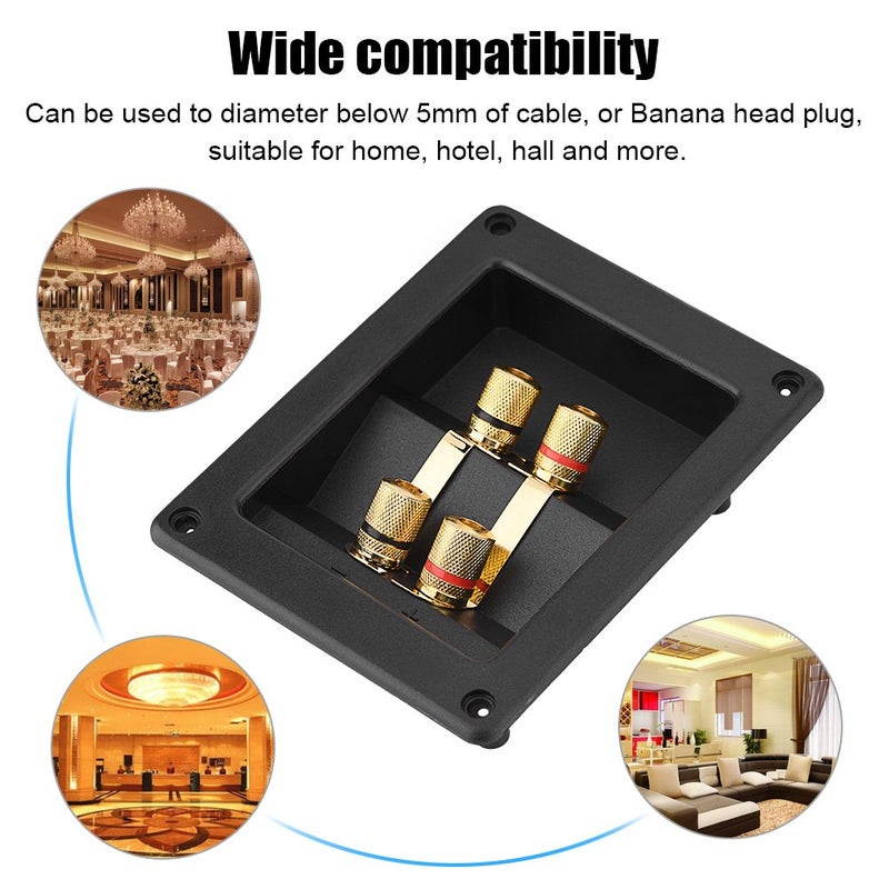 ZERONE 4-Way Speaker Box Terminal, 4 Copper Binding Post Terminal Cable Connector Speaker Box Subwoofer Plug - Image 3